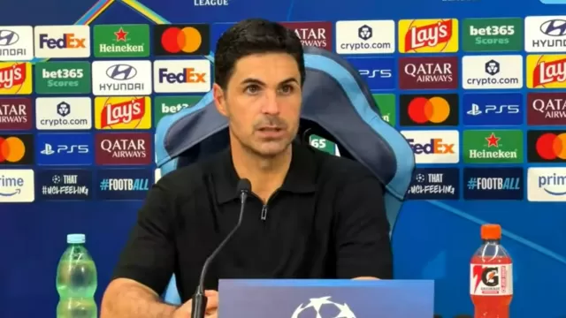 Arteta in conferenza stampa dopo Napoli-Arsenal