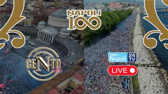 Festa centenario SSC Napoli in diretta video su CalcioNapoli24 TV