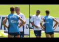 Lucca-Landucci: fitto colloquio a fine allenamento fra il vice-allenatore e la punta del Napoli | FOTO CN24