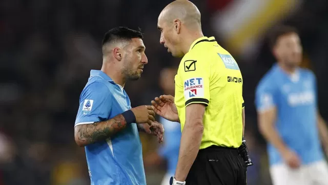 Arbitro Fabbri con Politano
