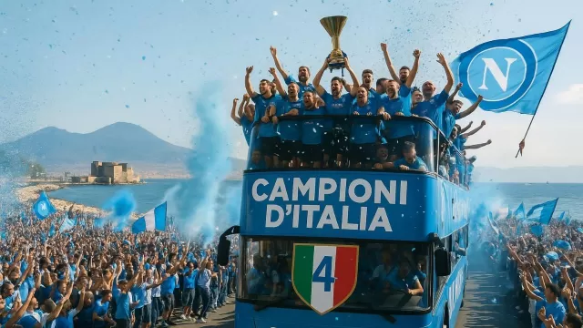 Parata scudetto SSC Napoli, immagine creata con AI