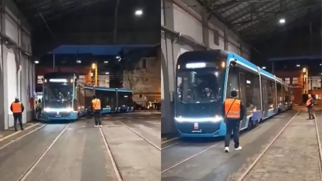 Tram azzurro a Napoli