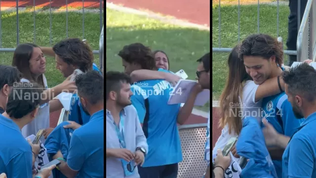 Antonio Vergara con una tifosa a Dimaro