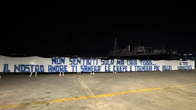 striscione napoli terremoto