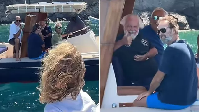 De Laurentiis in barca a Ischia
