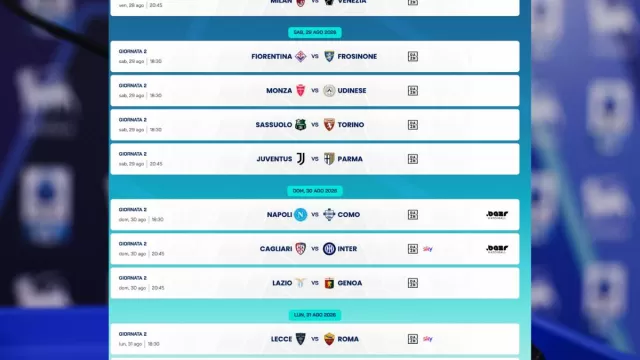 Seconda giornata Serie A