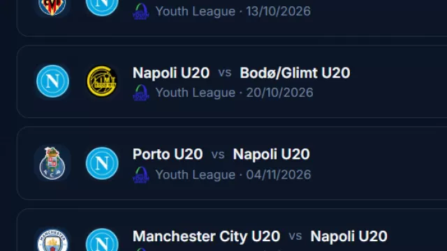 Calendario Napoli Youth League