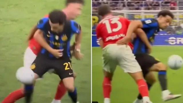 Moviola Inter-Napoli, contatto Rrahmani-Jones: le immagini