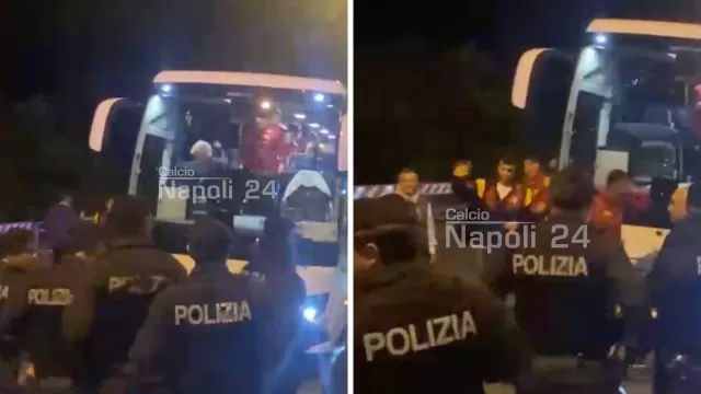 Arrivo Roma a Napoli, che accoglienza per la squadra di Gasperini