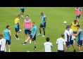 Ritiro Castel di Sangro Napoli 2026, giorno 11: esercizi di attacco all'area, vanno in quattro! De Laurentiis a bordocampo | DIRETTA VIDEO