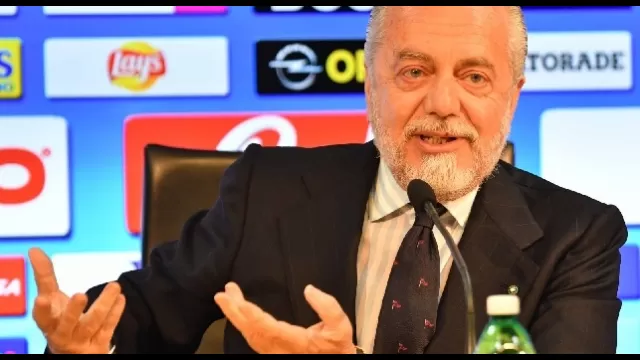 Aurelio De Laurentiis presidente del Napoli in conferenza stampa