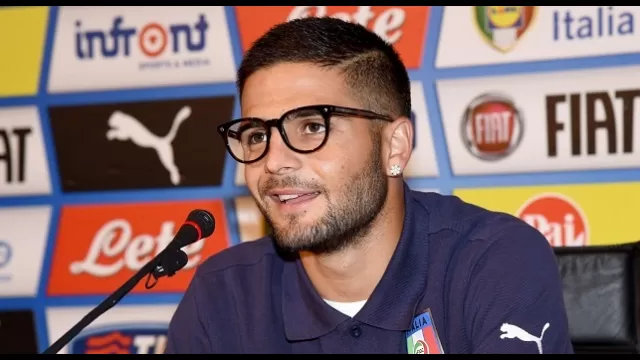 Lorenzo Insigne in conferenza stampa dal ritiro della Nazionale