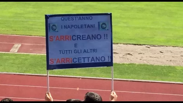 Dimaro, striscione per gli azzurri al Comunale di Carciato