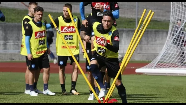 Dimaro, giorno 17: allenamento mattutino per il Napoli
