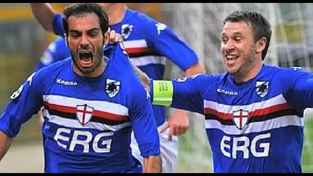 Claudio Bellucci con la maglia della Sampdoria