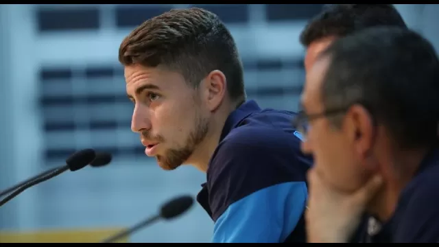 Jorginho in conferenza stampa alla vigilia del match con il Feyenoord