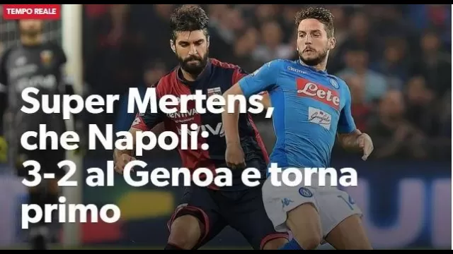 Mertens porta il Napoli nuovamente in testa