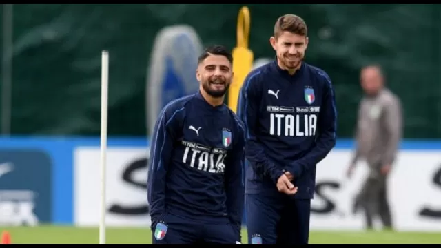 Insigne e Jorginho in allenamento con l'Italia
