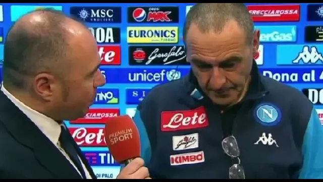 Napoli - Milan 2-1, intervista Maurizio Sarri Mediaset Premium