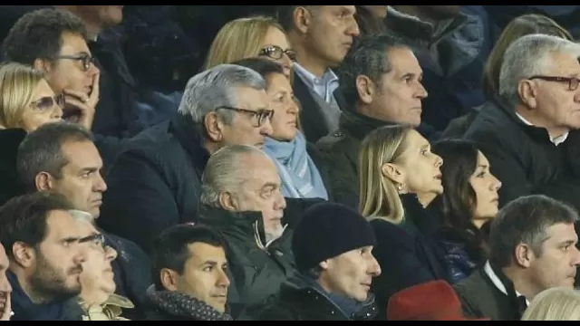 Reazione De aurentiis fischio finale Napoli-Juve