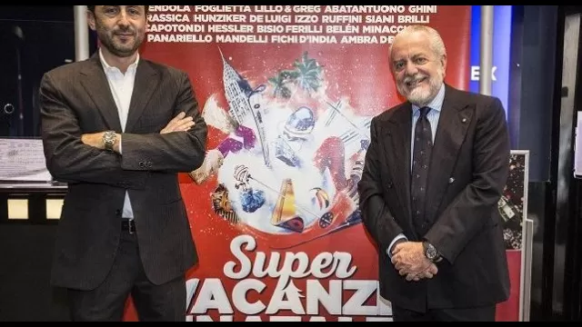 Luigi ed Aurelio De Laurentiis alla presentazione del cinepanettone