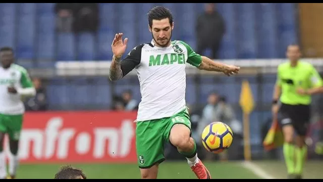 Matteo Politano con la maglia del Sassuolo