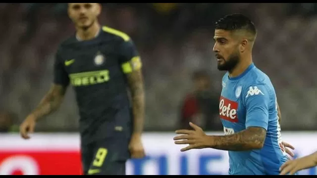 Lorenzo Insigne e sullo sfondo Mauro Icardi in Napoli-Inter