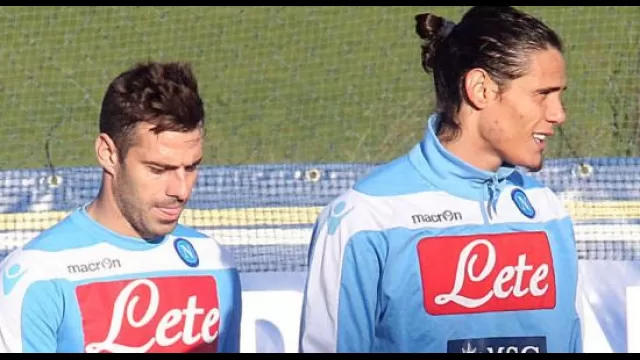 Emanuele Calai&ograve; ed Edinson Cavani, ex attaccanti del Napoli