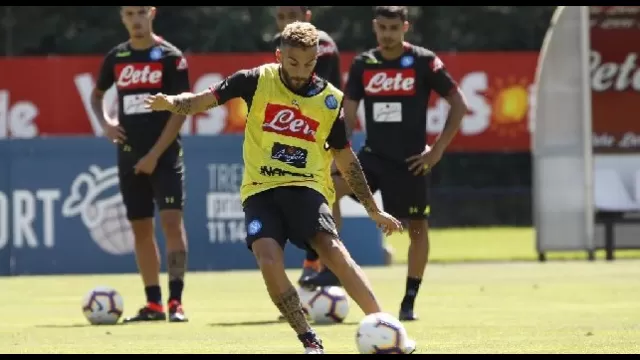 Roberto Insigne con la divisa del Napoli