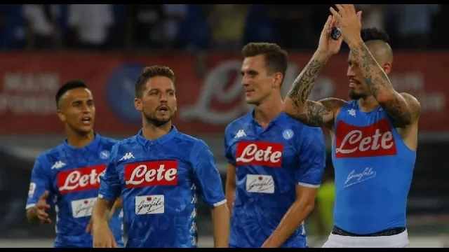 Ounas, Mertens, Milik e Hamsik in Napoli - Fiorentina