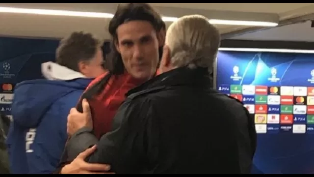 Edinson Cavani e Aurelio De Laurentiis
