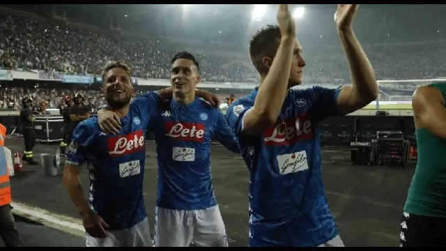 Dries Mertens, Jos&egrave; Maria Callejon e Piotr Zielinski in Napoli-Milan