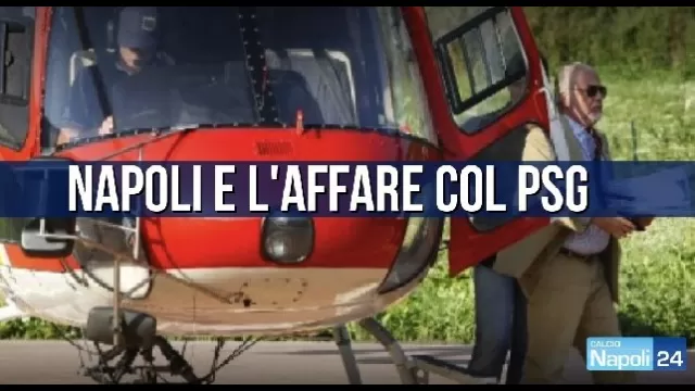 Aurelio De Laurentiis, presidente della SSC Napoli, in elicottero
