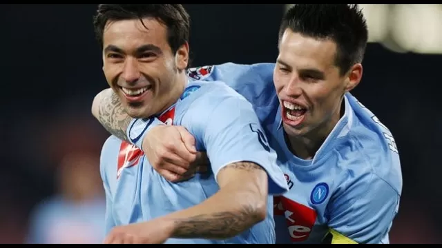 Ezequiel 'Pocho' Lavezzi e Marek Hamsik con la maglia della SSC Napoli
