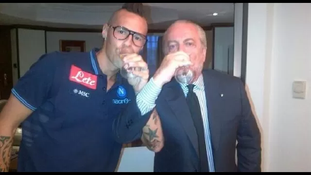 Hamsik e Aurelio De Laurentiis