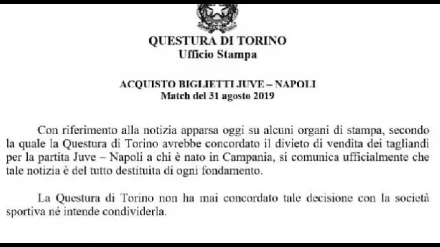 Questura Torino Juventus-Napoli