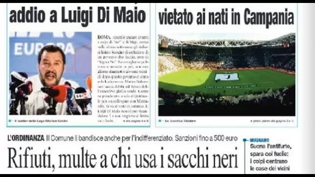 Prima pagina Roma - 09 agosto 2019