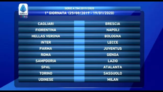 Calendario Serie A e Coppa Italia