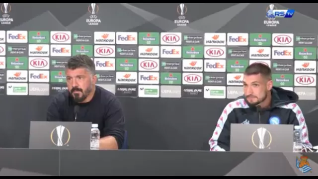 Gennaro Gattuso in conferenza stampa al termine di Real Sociedad-Napoli