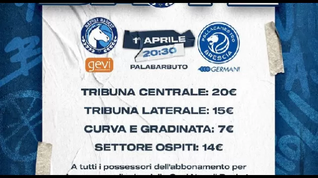 Biglietti Napoli Basket - Germani Brescia