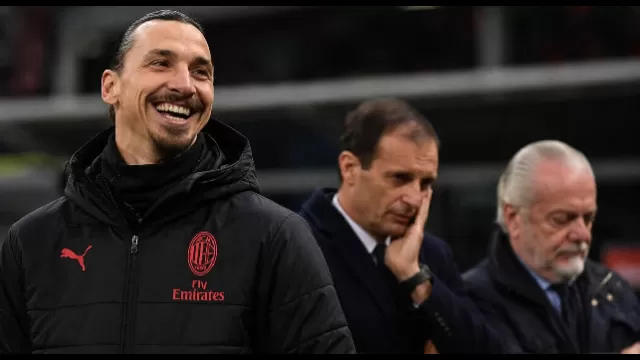 Fotomontaggio con Ibrahimovic e Allegri-De Laurentiis sullo sfondo